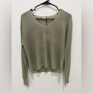 Crescent Olive V-Neck Sweater